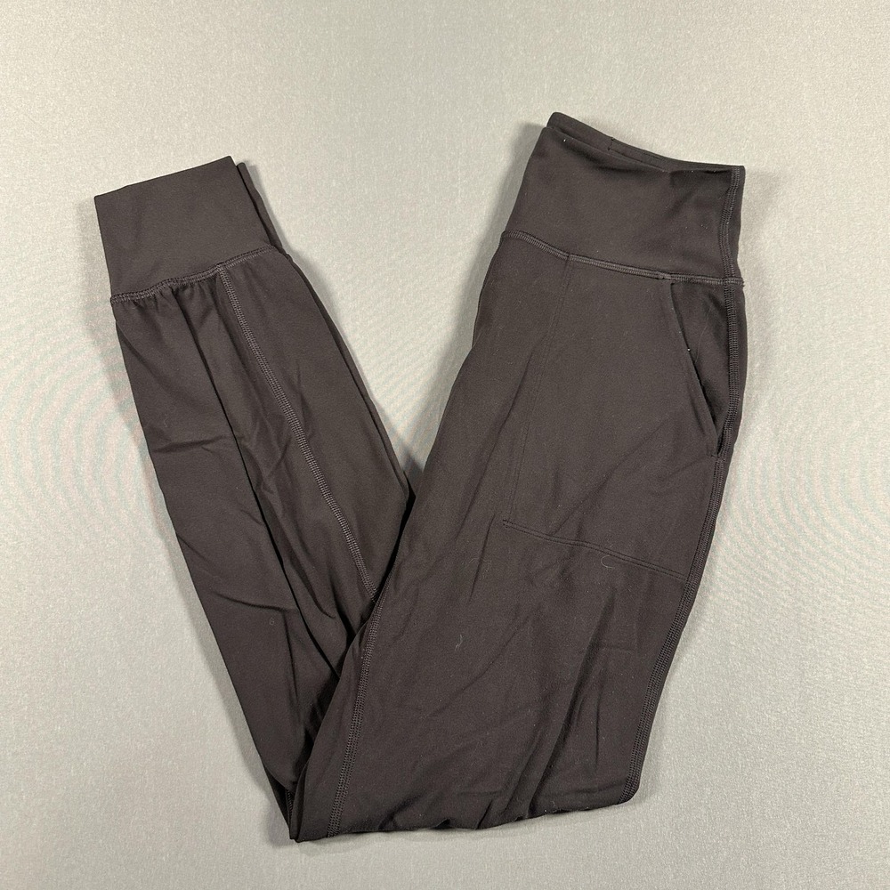 Lululemon Jogger Pants Womens 4 Black High Rise‎ Tapered Pockets Yoga Athletic